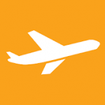 weißes Flugzeug-Logo